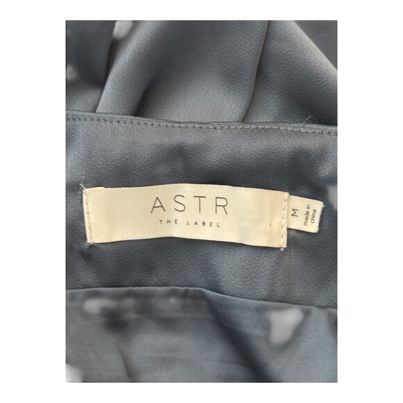 Astr the Label Mirie asymmetric satin dress blue size Medium M - Picture 6 of 7